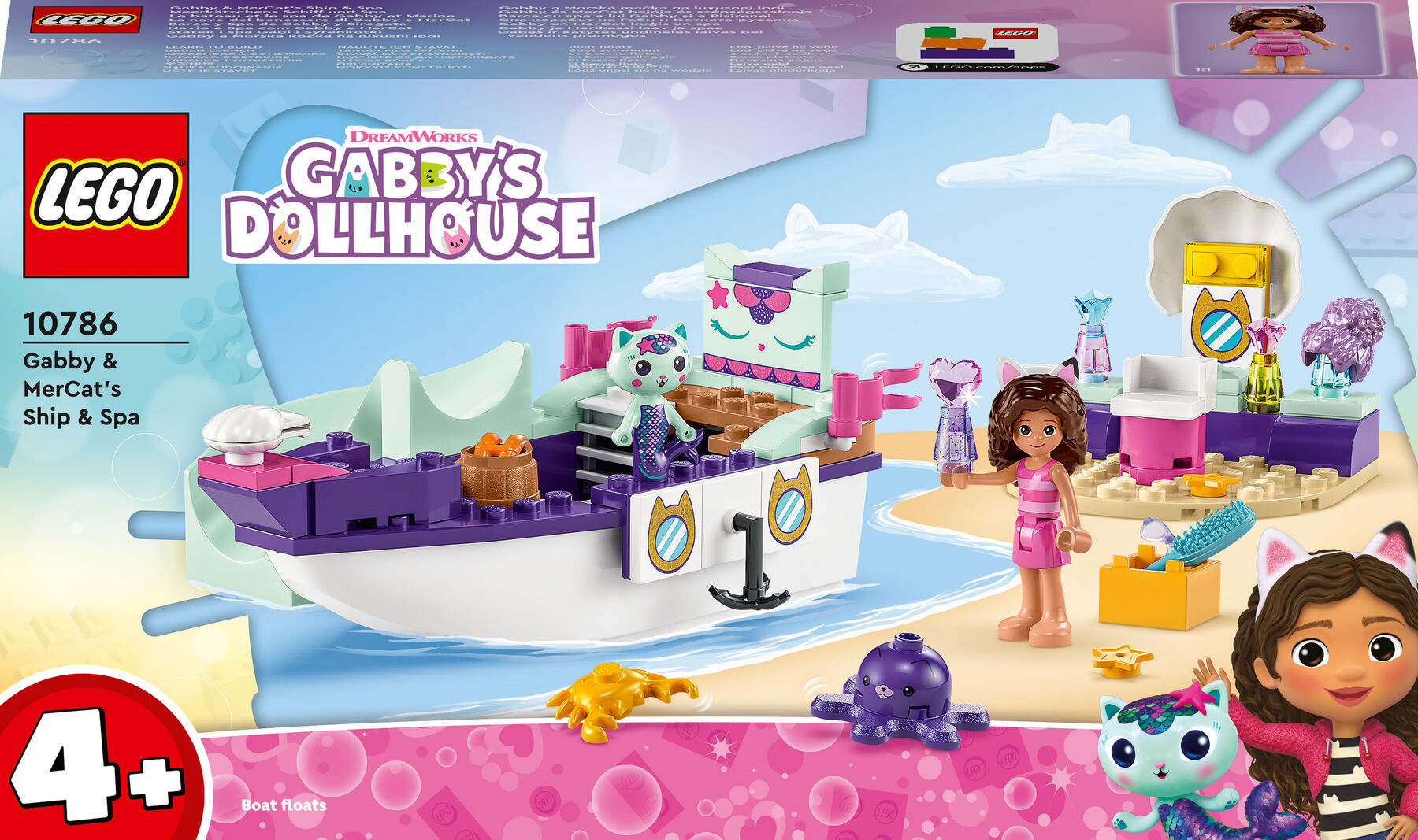 Конструктор LEGO Gabby's Dollhouse Корабель і спа Ґаббі й Нявки (10786)