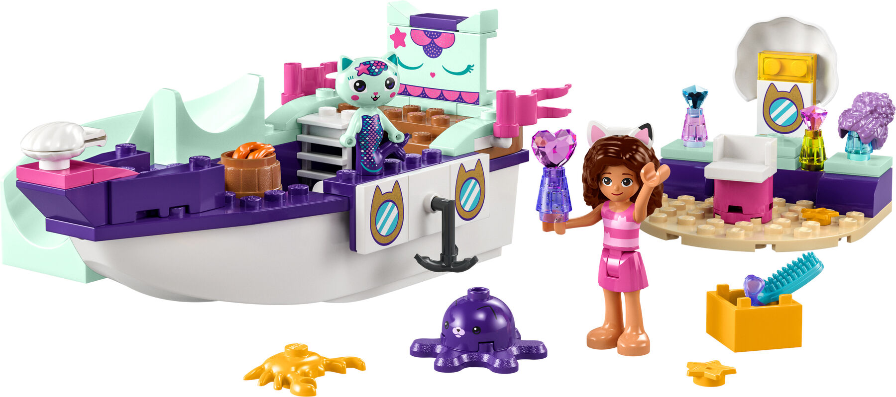 Конструктор LEGO Gabby's Dollhouse Корабель і спа Ґаббі й Нявки (10786)