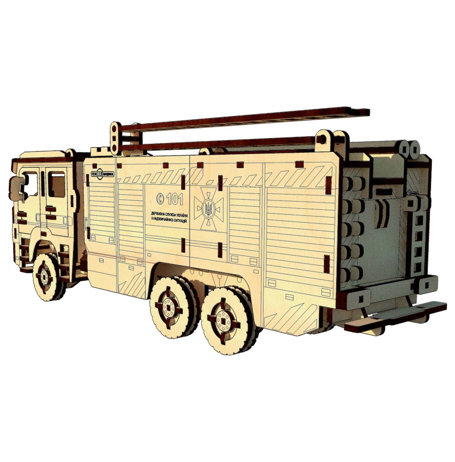 Тривимірний пазл Pazly Пожежне авто (UPZ-008)