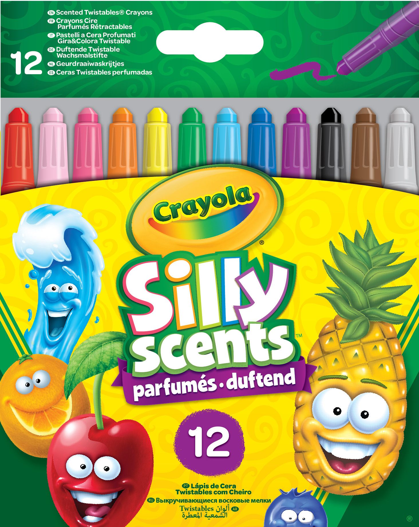 Набір воскової крейди ​Crayola Silly Scents Твіст 12 кольорів (52-9712)
