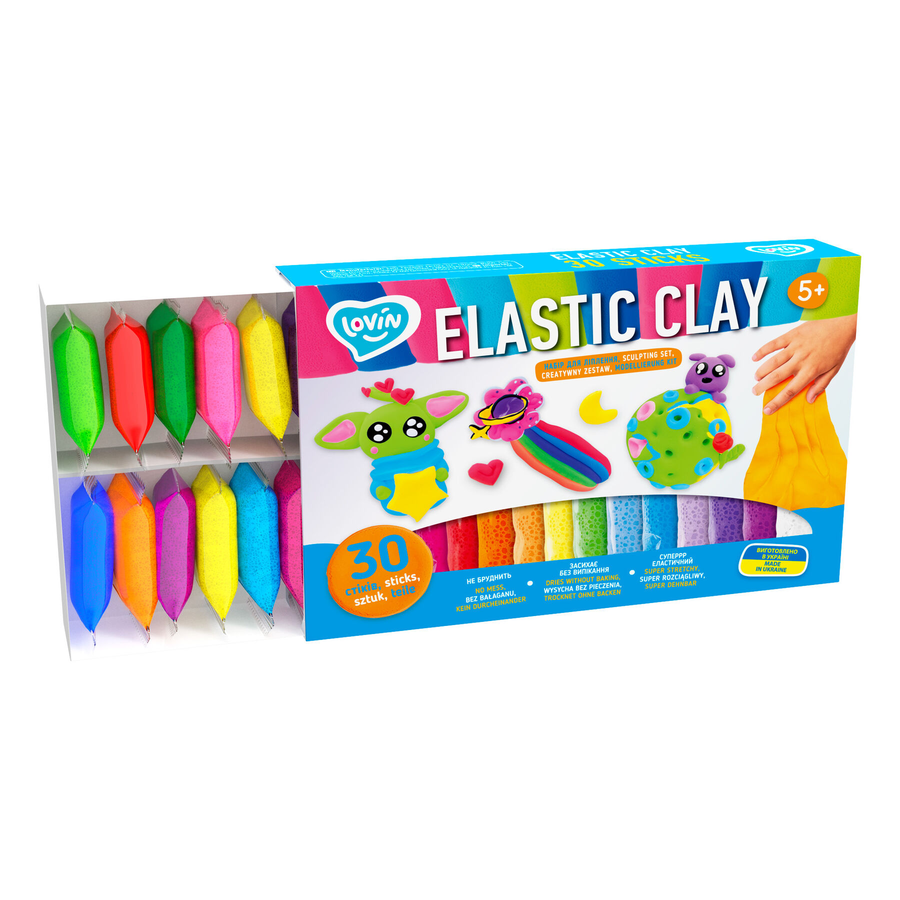 ​Набір для ліплення Lovin Elastic clay 30 sticks (70141)