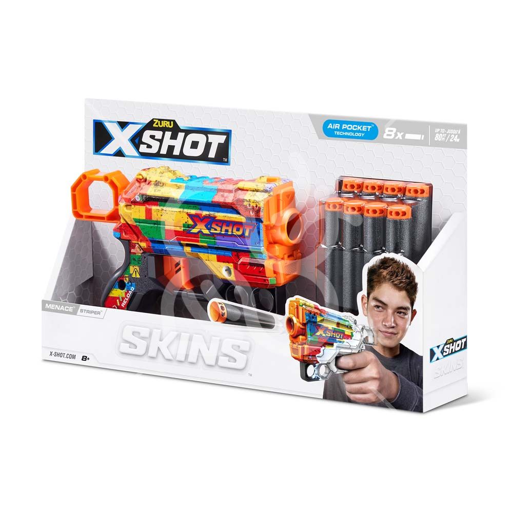 Швидкострільний бластер X-Shot Skins Menace Striper (36515N)