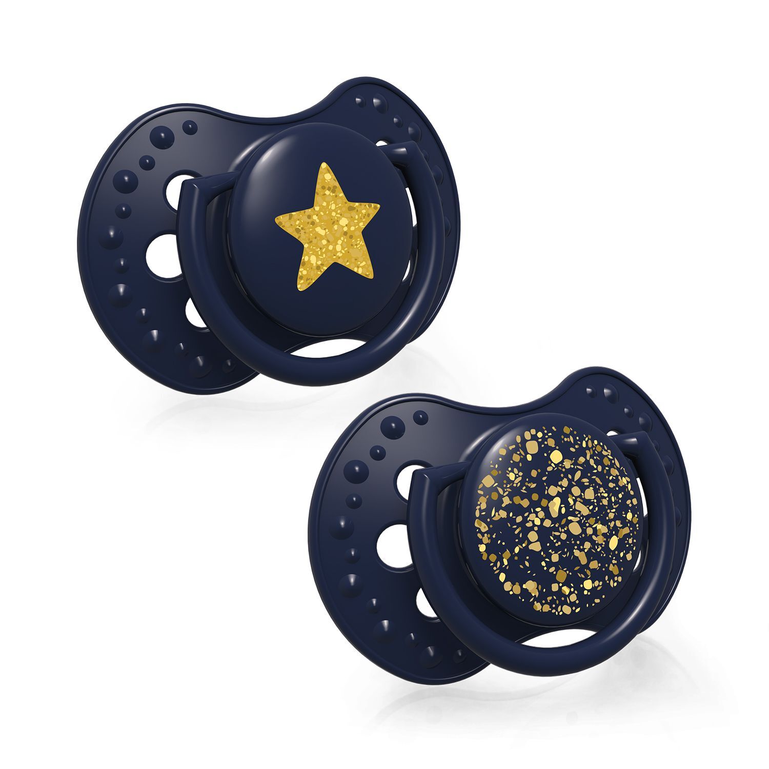LOVI Пустушка силіконова динамічна 3-6 м-ців 2 шт. Stardust - синя