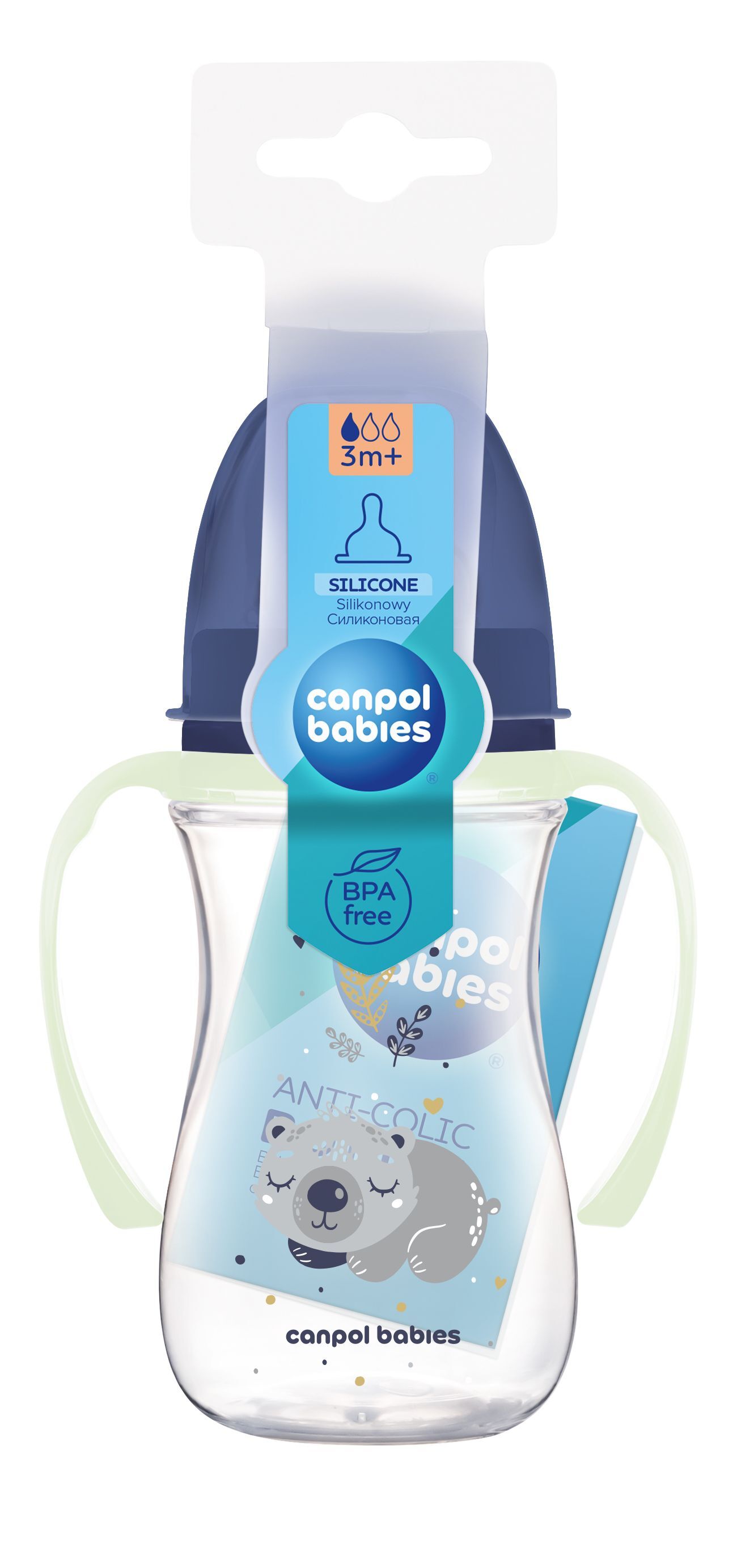 Canpol babies Пляшка антиколікова з широким отвором 240 мл Easystart Sleepy Koala - блакитна