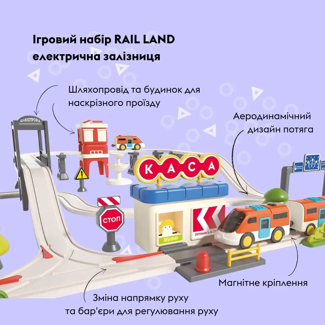 Ігровий набір OTAMANKO Rail Land електрична залізна дорога, 55 елементів (532.02.87)
