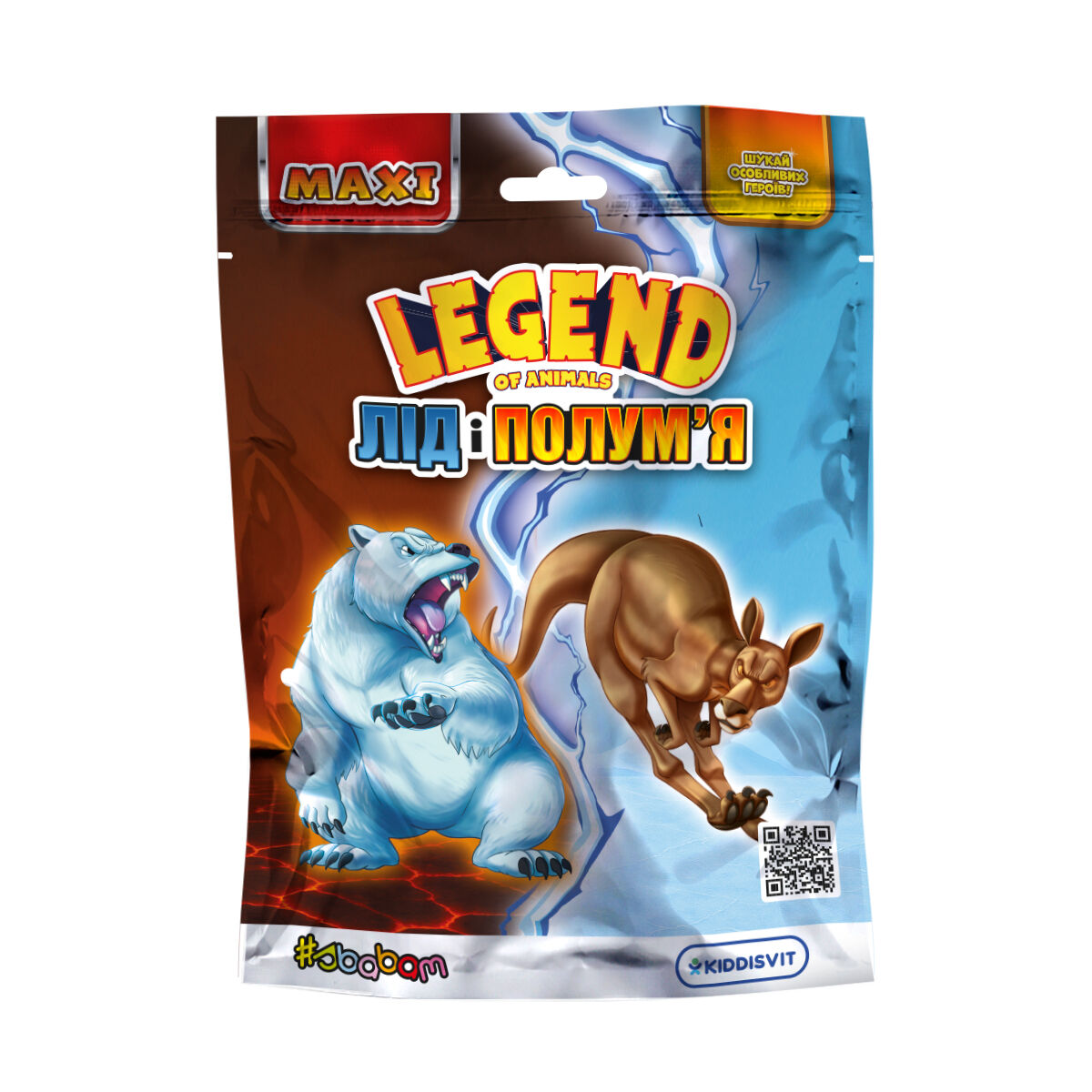 Стретч-іграшка у вигляді тварини серії "LEGEND OF ANIMALS МАКСІ" – ЛІД І ПОЛУМ’Я (у диспл.)