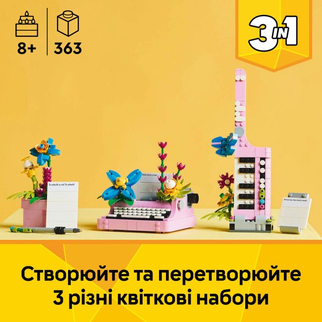 Конструктор LEGO Creator Друкарська машинка з квітами (31169)