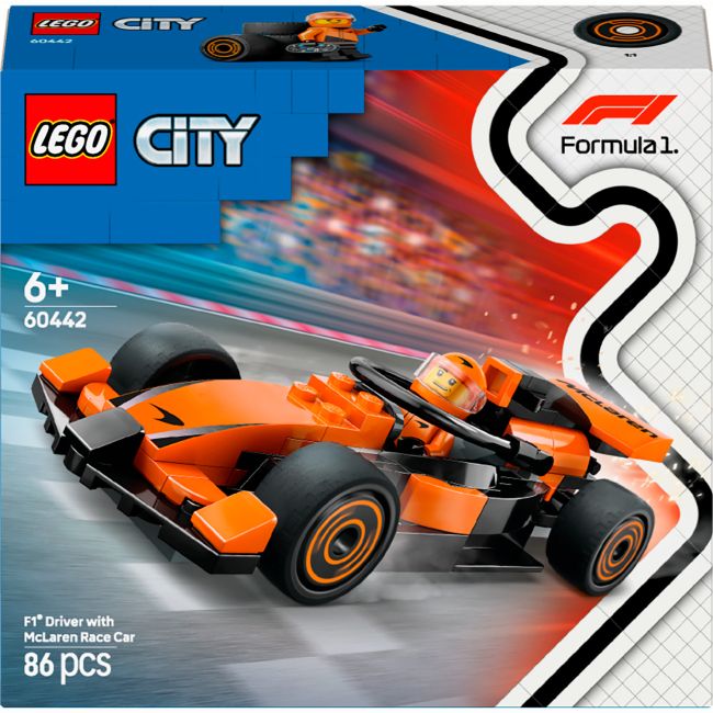 Конструктор LEGO City Пілот F1 з автомобілем для перегонів команди McLaren (60442)