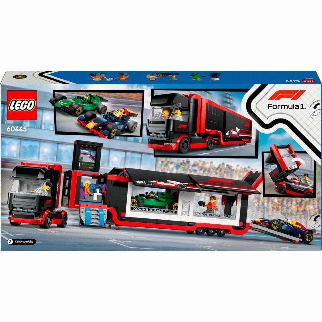 Конструктор LEGO City Вантажівка F1 з автомобілями RB20 та AMR24 (60445)