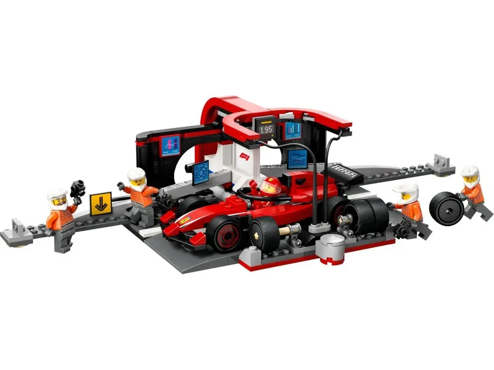 Конструктор LEGO City Піт-стоп і піт-екіпаж F1 з болідом Ferrari (60443)