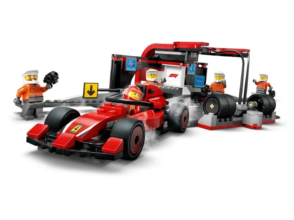 Конструктор LEGO City Піт-стоп і піт-екіпаж F1 з болідом Ferrari (60443)