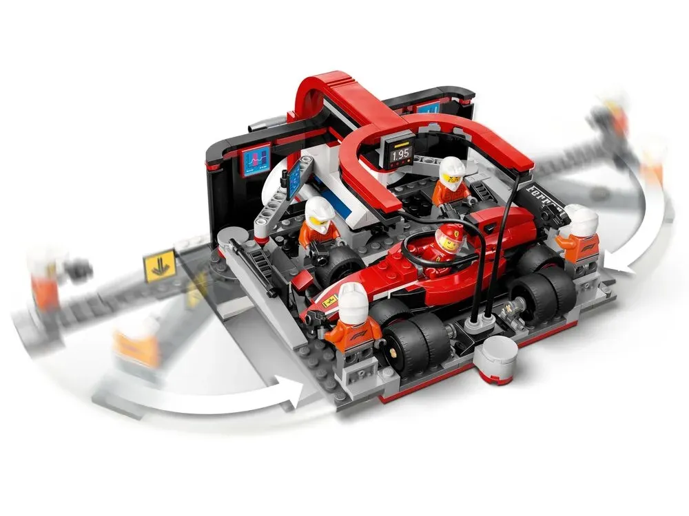 Конструктор LEGO City Піт-стоп і піт-екіпаж F1 з болідом Ferrari (60443)
