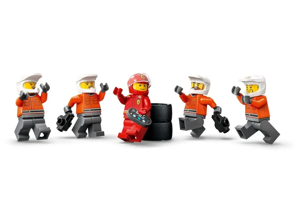Конструктор LEGO City Піт-стоп і піт-екіпаж F1 з болідом Ferrari (60443)