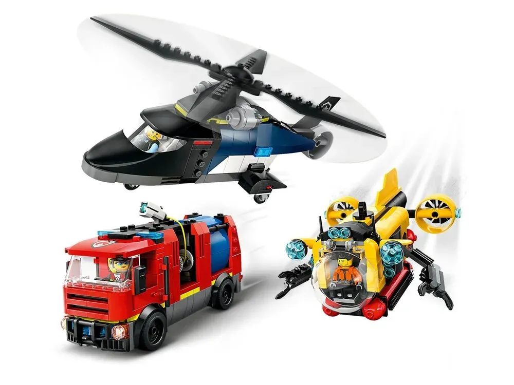 Конструктор LEGO City Ремікс вертольотів, пожежних машин і підводних човнів (60462)