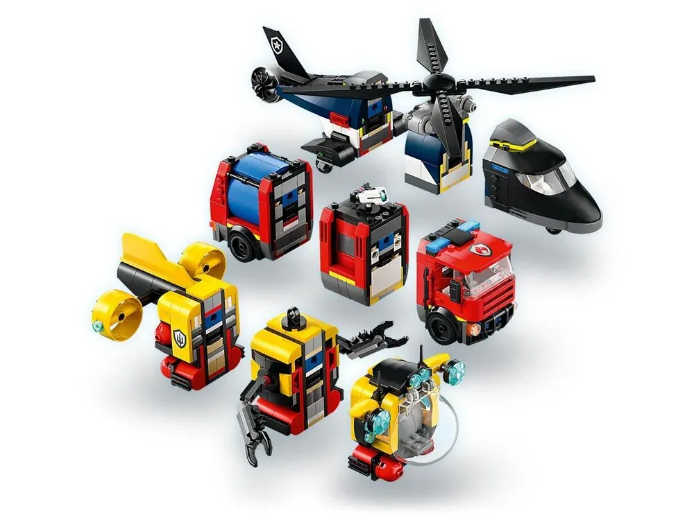 Конструктор LEGO City Ремікс вертольотів, пожежних машин і підводних човнів (60462)