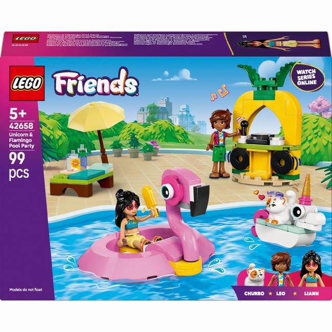 Конструктор LEGO Friends Вечірка єдинорога та фламінго біля басейну (42658)