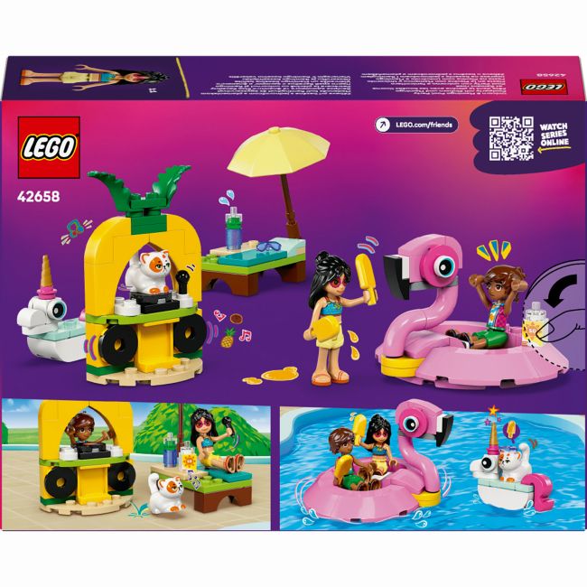 Конструктор LEGO Friends Вечірка єдинорога та фламінго біля басейну (42658)