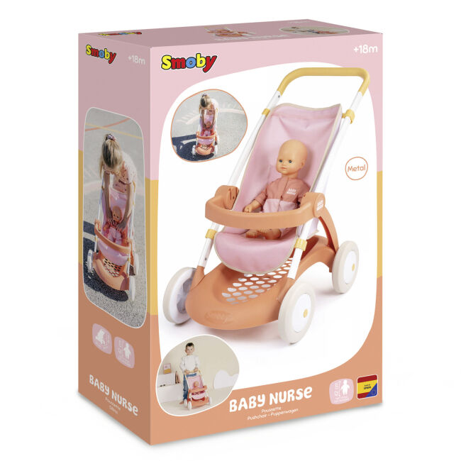 Коляска для ляльки Smoby Baby Nurse Теракотова пудра Прогулянка (7600254024)