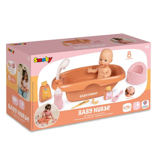 Ванна для пупса Smoby Бебі Ньорс Терракотова пудра (7600220383)