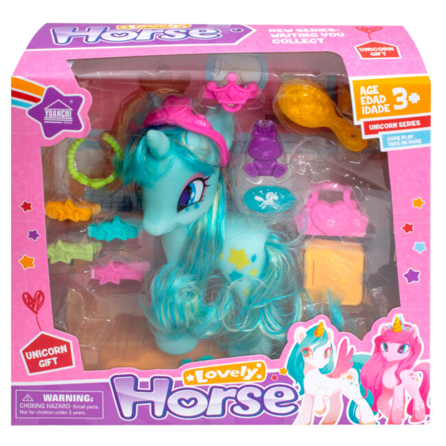 Ігровий набір Maya toys Єдиноріг з аксесурами бірюзовий (63811D)