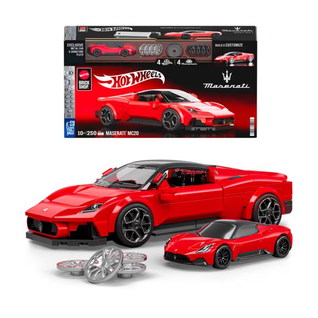 Конструктор Hot Wheels Brick Shop Speed Maserati MC20 250 деталей (JFR90)