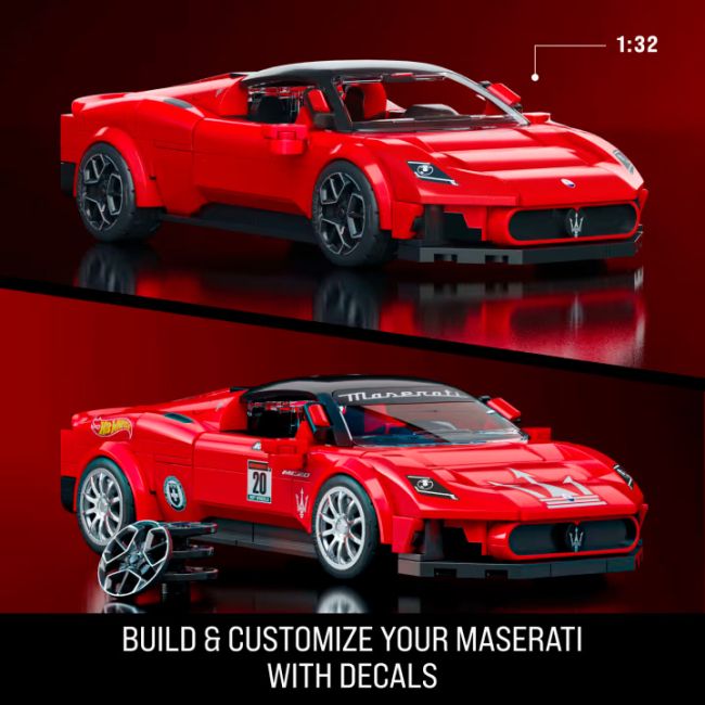Конструктор Hot Wheels Brick Shop Speed Maserati MC20 250 деталей (JFR90)