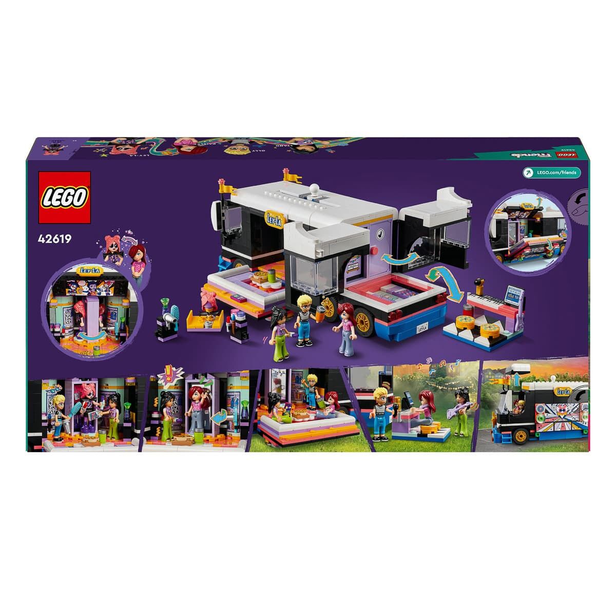 Конструктор LEGO Friends Автобус для музичного туру попзірки (42619)