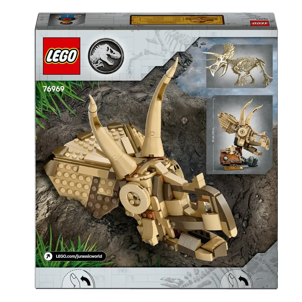 Конструктор LEGO Jurassic World Скамʼянілості динозаврів: череп трицератопса (76969)