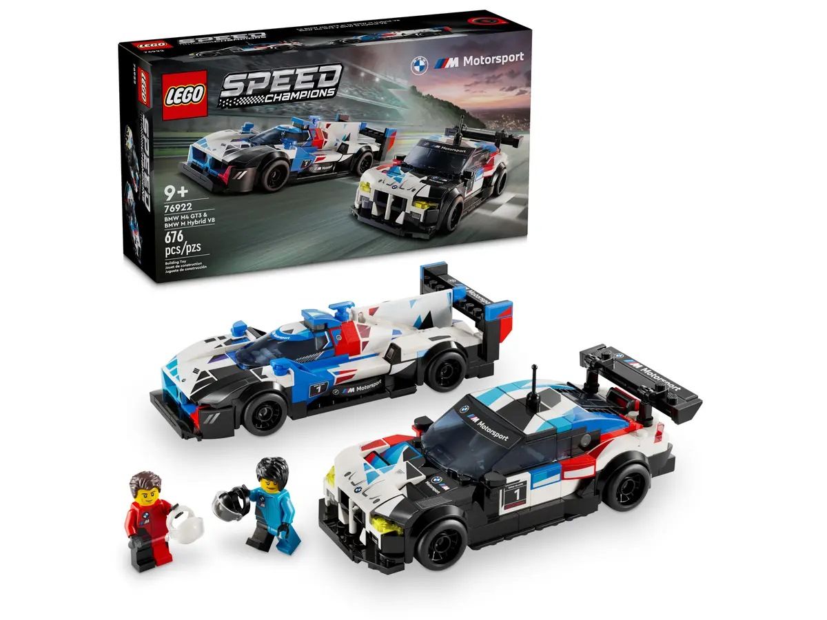Конструктор Speed Champions Автомобілі для перегонів BMW M4 GT3 і BMW M Hybrid V8