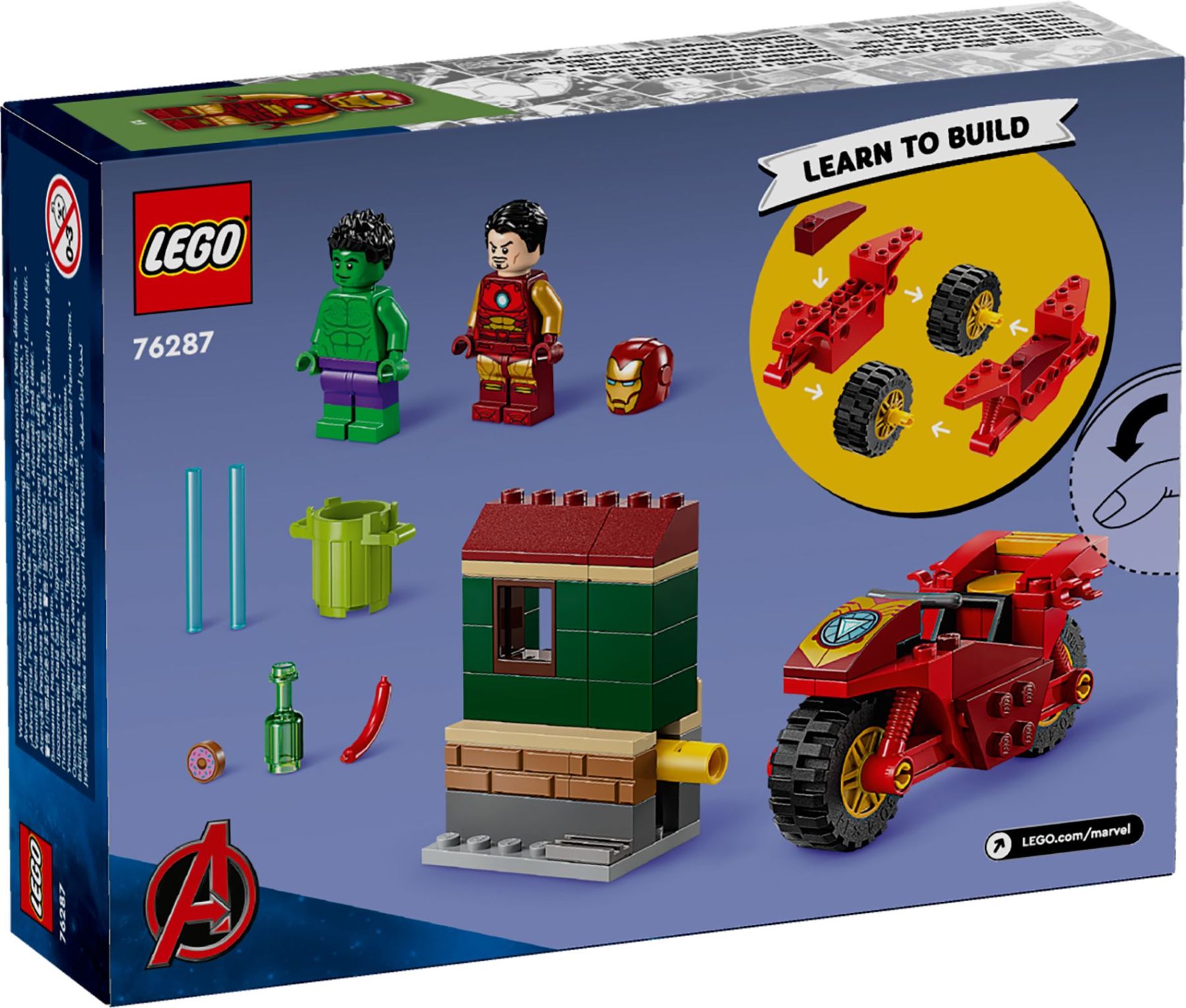 Конструктор LEGO Super Heroes Marvel Залізна Людина на мотоциклі й Галк (76287)