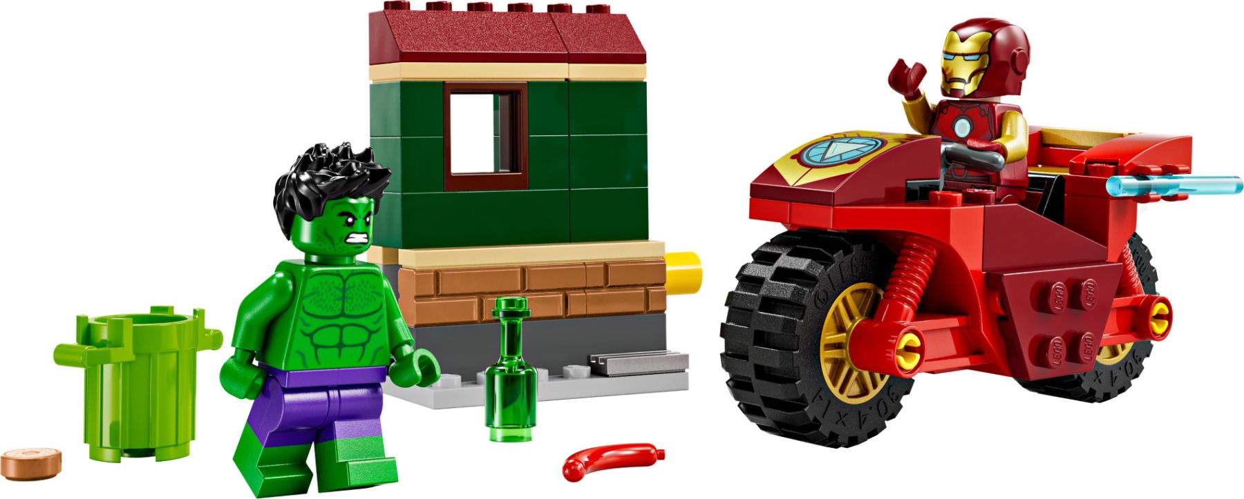 Конструктор LEGO Super Heroes Marvel Залізна Людина на мотоциклі й Галк (76287)