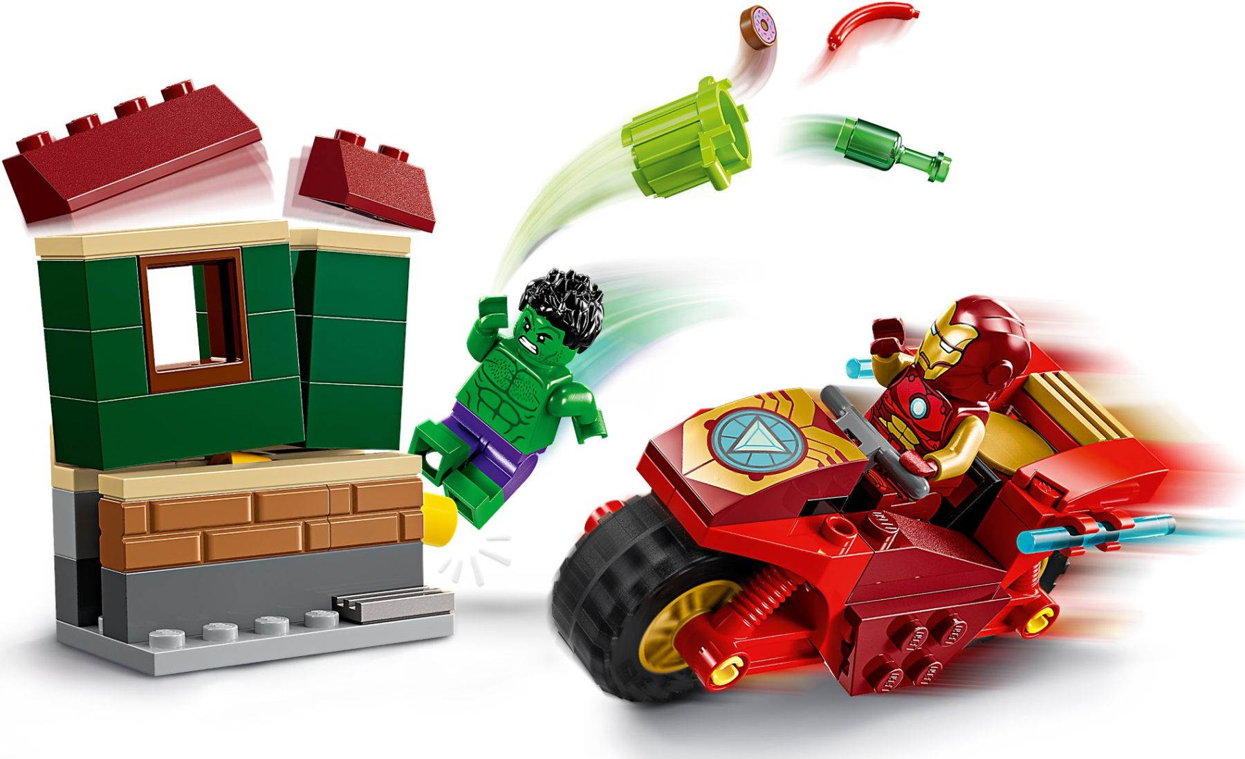 Конструктор LEGO Super Heroes Marvel Залізна Людина на мотоциклі й Галк (76287)
