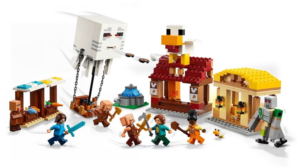 Конструктор LEGO Minecraft Напад на село з повітряною кулею Ґаст (21273)