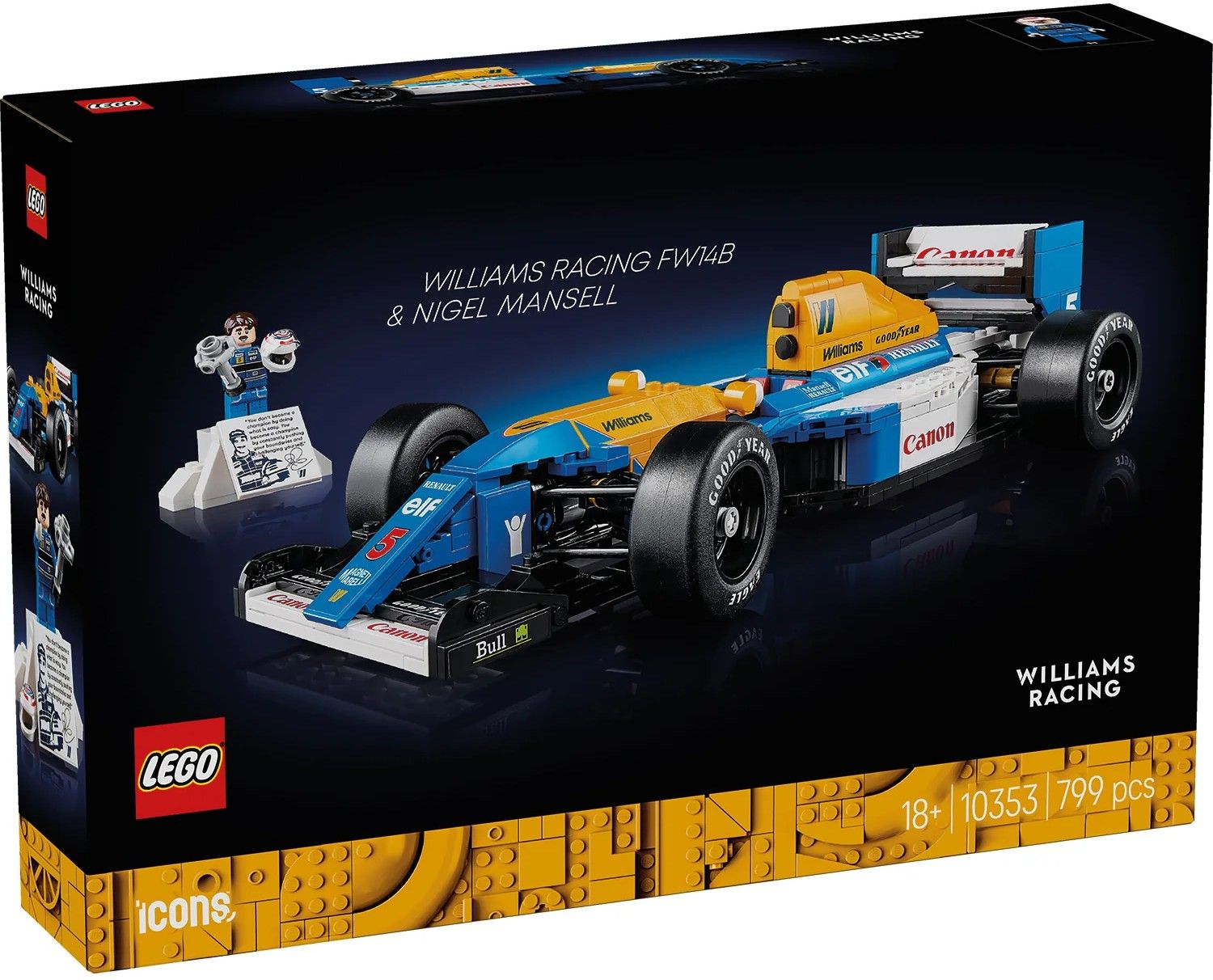 Конструктор LEGO Icons Williams Racing FW14B і Найджел Менселл (10353)