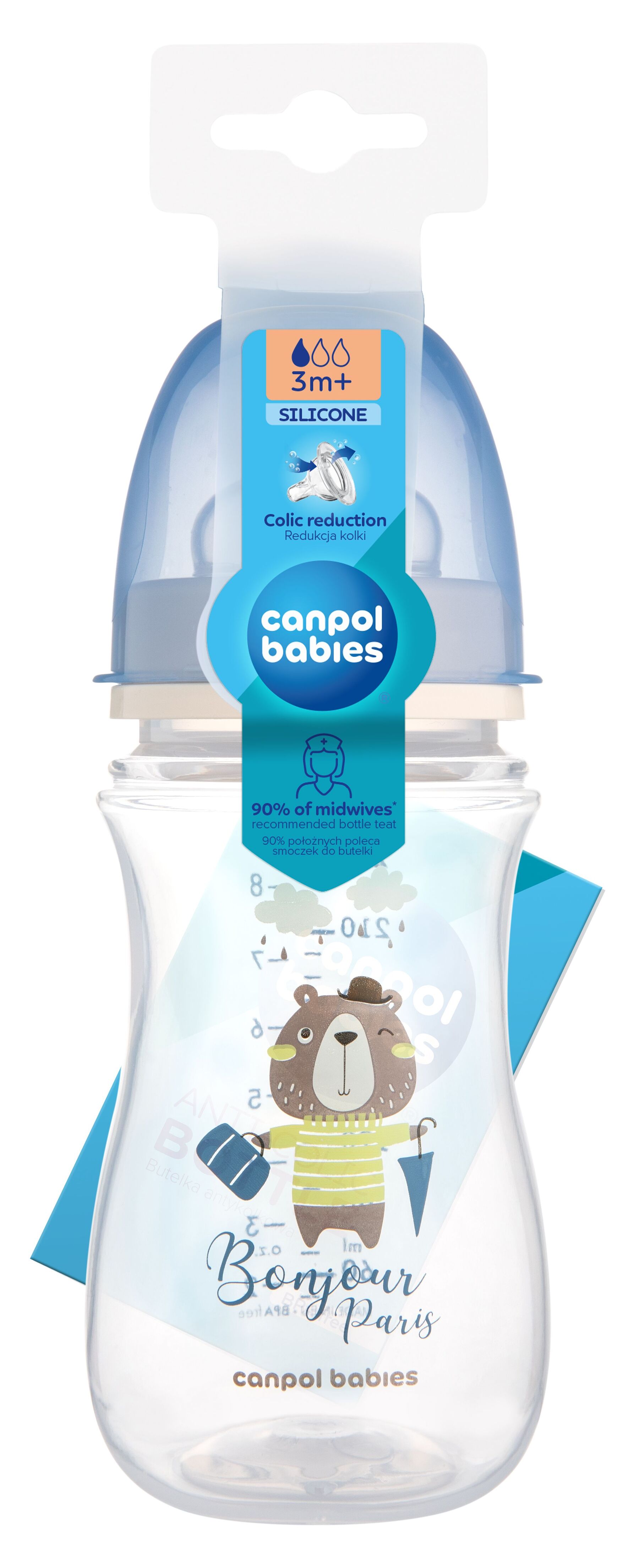 Canpol babies Пляшка антиколікова з широким отвором 240 мл PP Easystart Bonjour Paris
