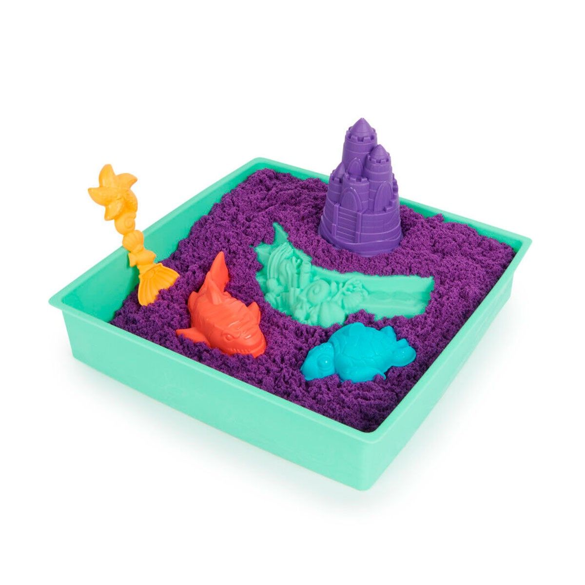 Набір піску для дитячої творчості - KINETIC SAND V2 ЗАМОК З ПІСКУ (фіолетовий, 454 g, аксес.)