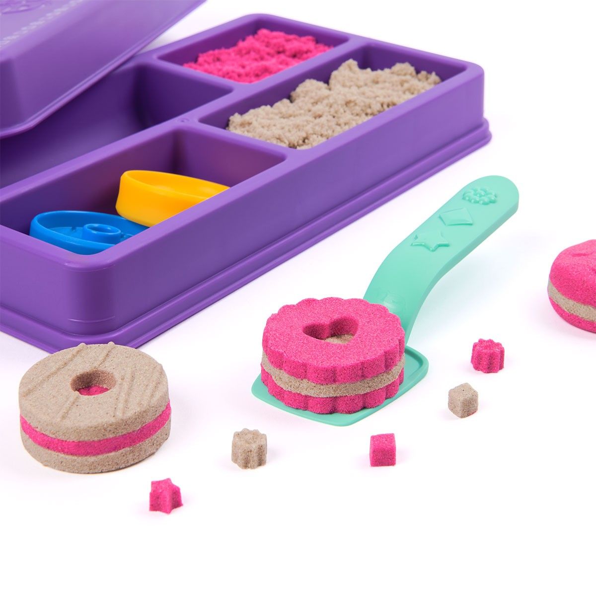 Набір піску для творчості - KINETIC SAND КОЛЬОРОВЕ ПЕЧИВО (2 кольори, 227 g, аксес.)