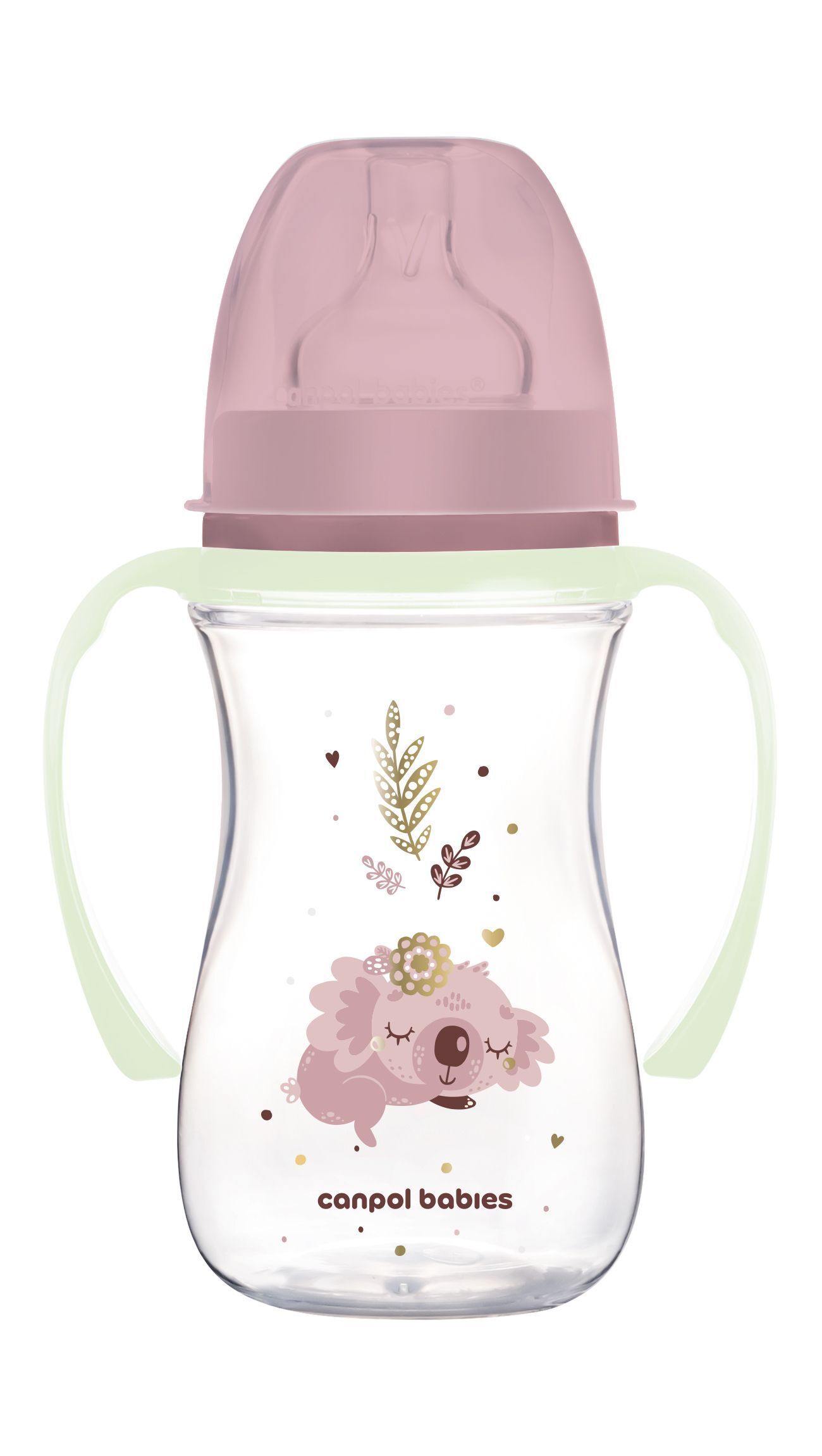 Canpol babies Пляшка антиколікова з широким отвором 240 мл Easystart Sleepy Koala - рожева