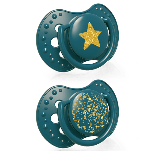 LOVI Пустушка силіконова динамічна 3-6 м-ців 2 шт. Stardust - зелена