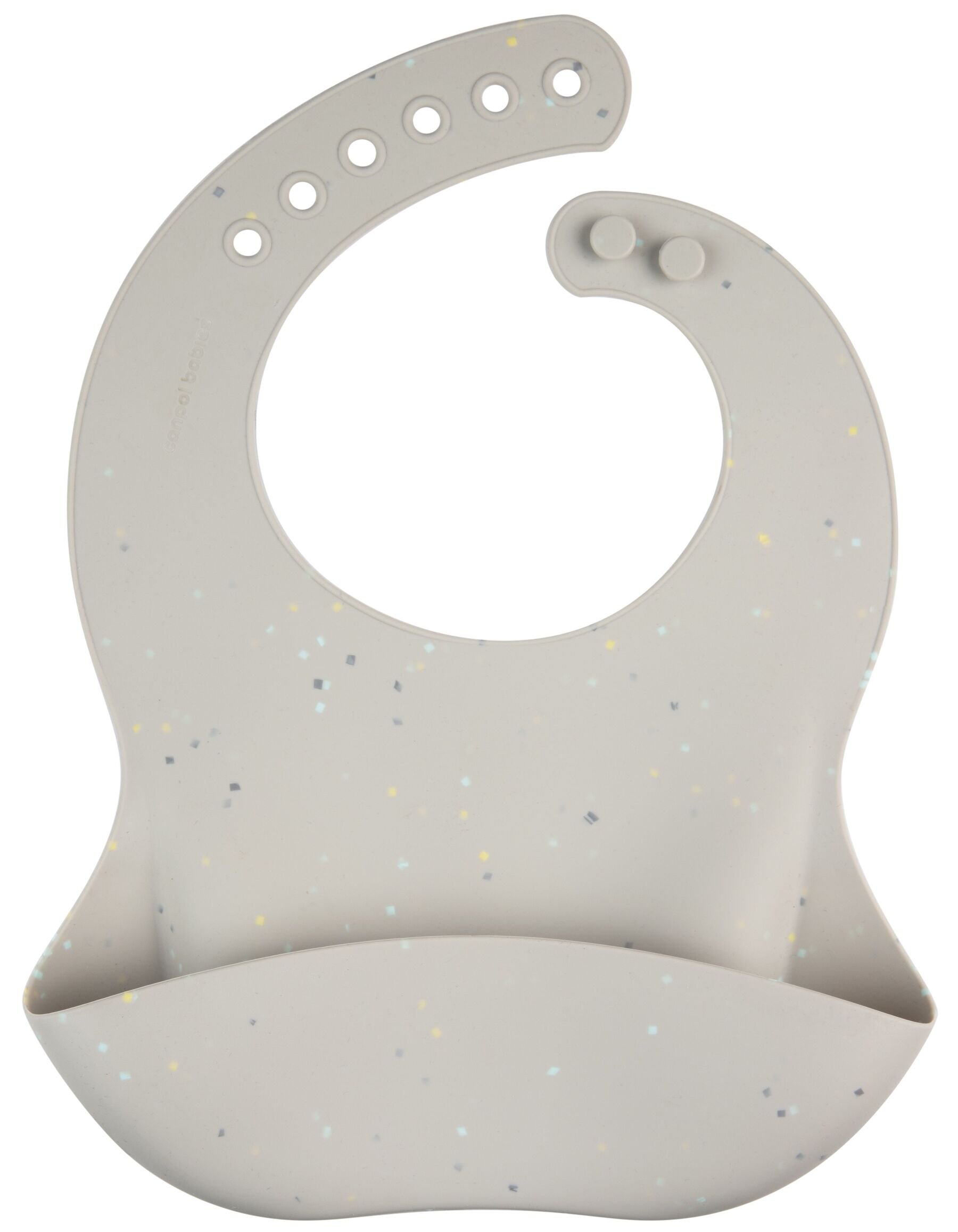 Canpol babies Слинявчик силіконовий з кишенькою DOTS - сірий
