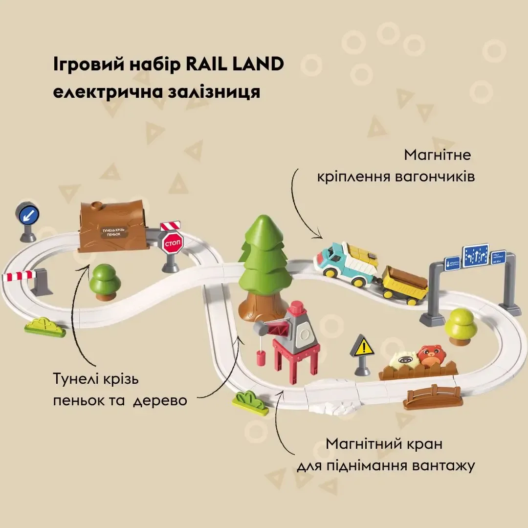 Ігровий набір OTAMANKO RAIL LAND електрична залізна дорога, 40 елементів  (532.02.90)