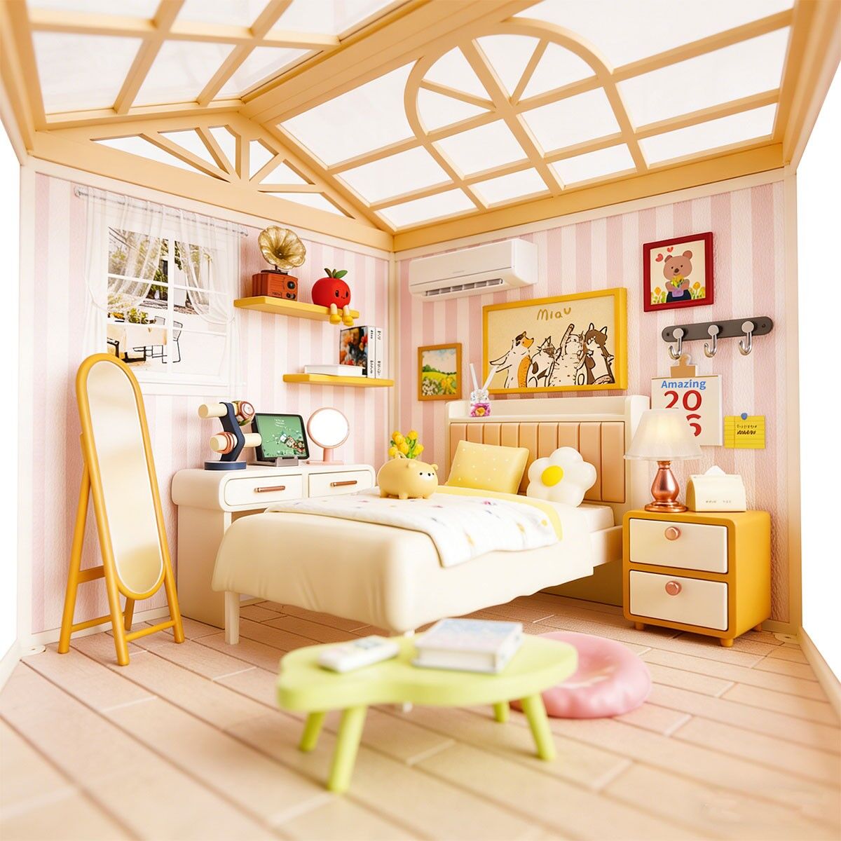 Конструктор-румбокс MINI HOUSE серії "Інтер'єр" – СПАЛЬНЯ (світло)