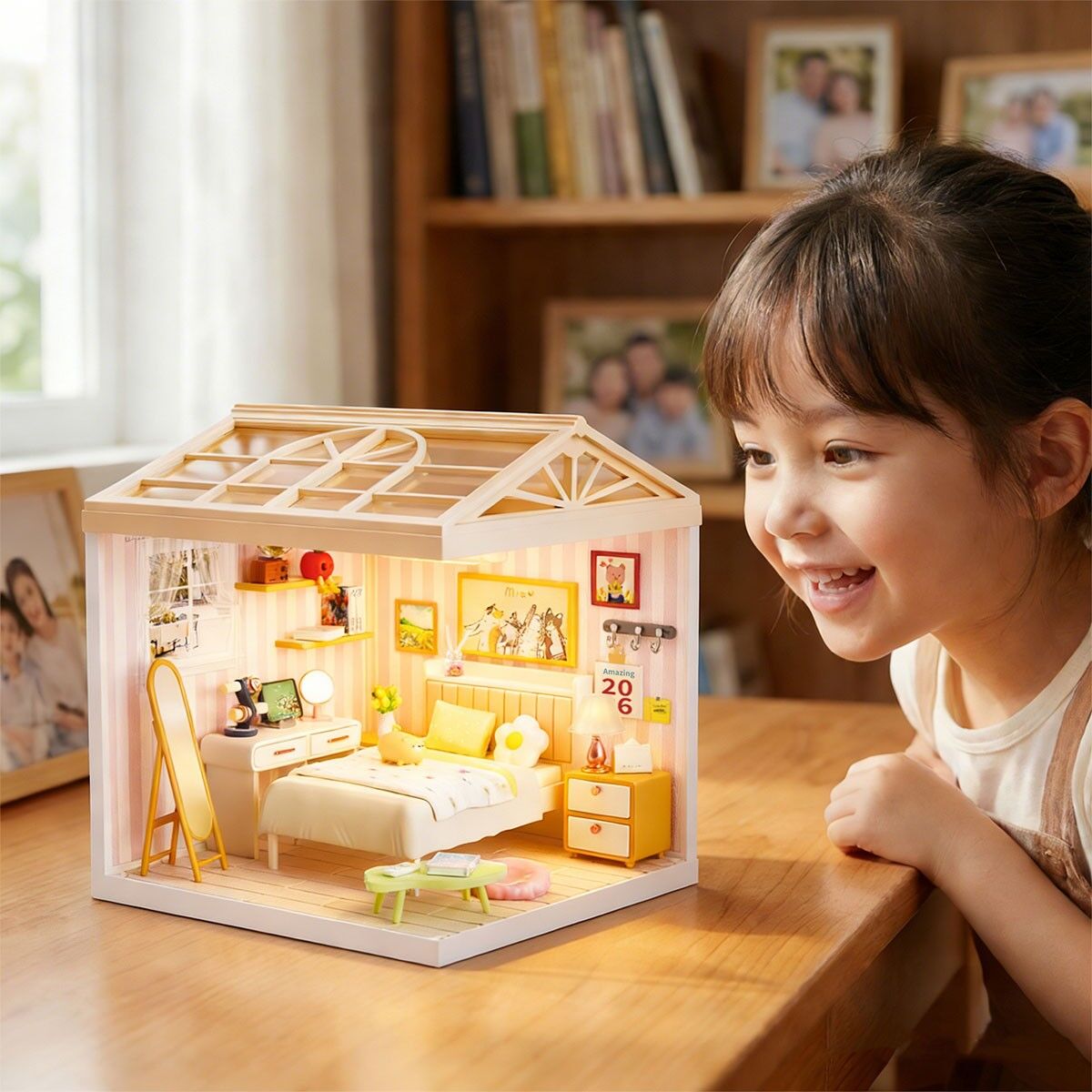 Конструктор-румбокс MINI HOUSE серії "Інтер'єр" – СПАЛЬНЯ (світло)