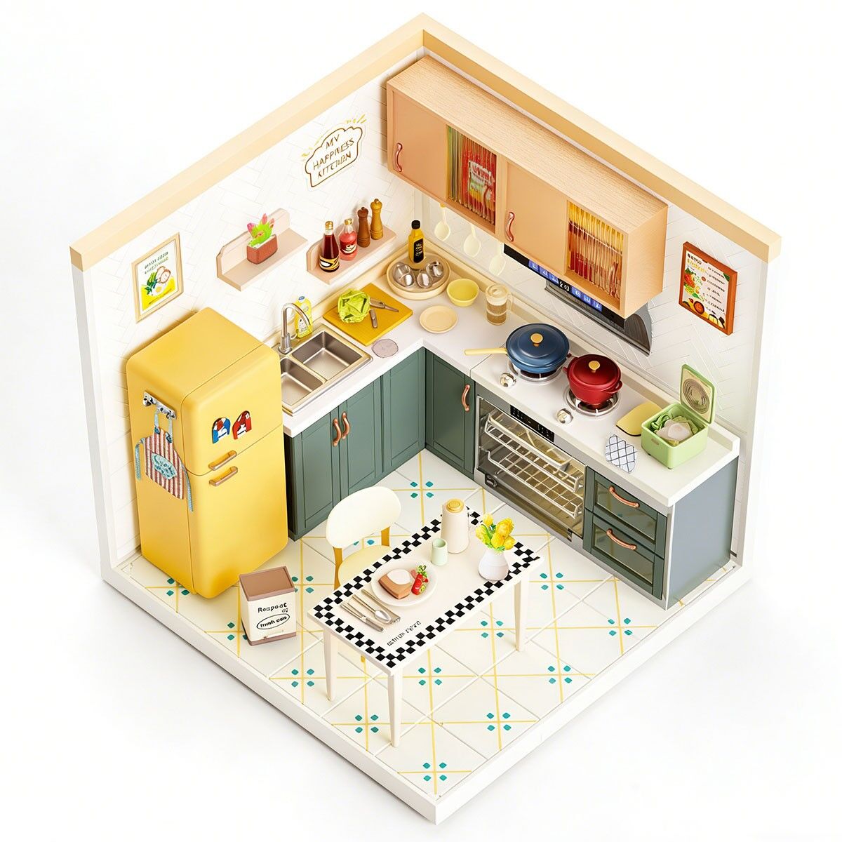 Конструктор-румбокс MINI HOUSE серії "Інтер'єр" – КУХНЯ (світло)