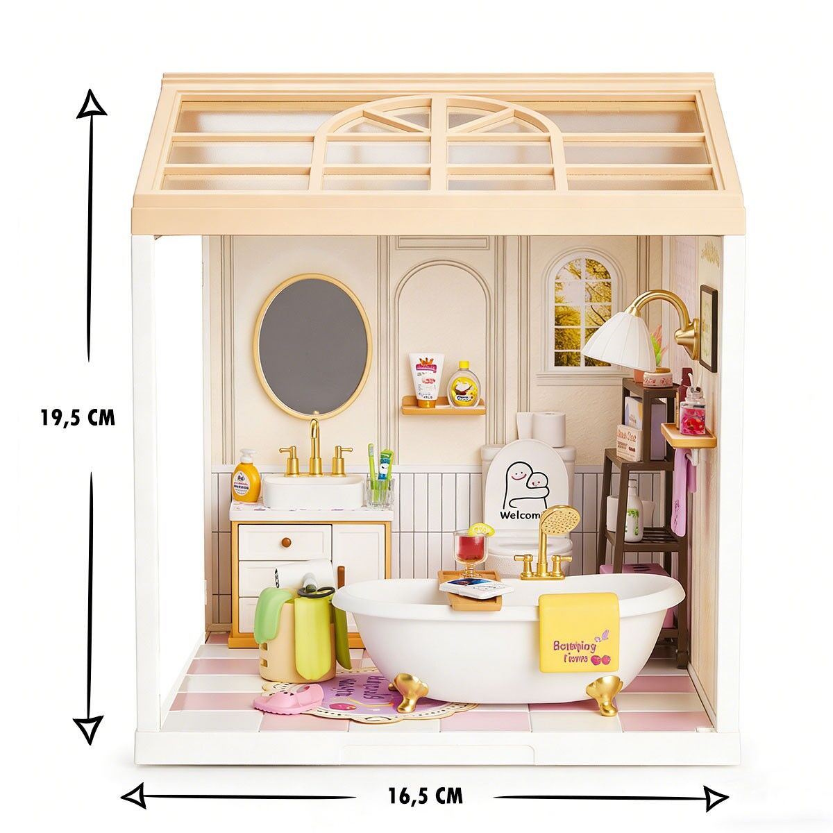 Конструктор-румбокс MINI HOUSE серії "Інтер'єр" – ВАННА КІМНАТА (світло)