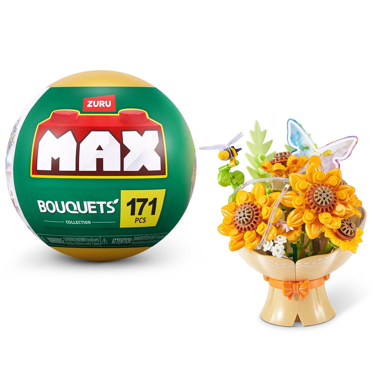 Конструктор в капсулі MAX серії "Bouquets" S1 – БУКЕТ СОНЯШНИКІВ (світло)