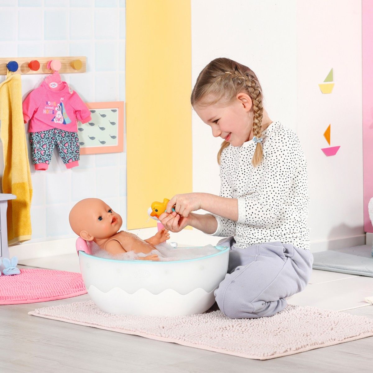 Автоматична ванночка для ляльки BABY BORN – ЛЕГКЕ КУПАННЯ (світло, звук)