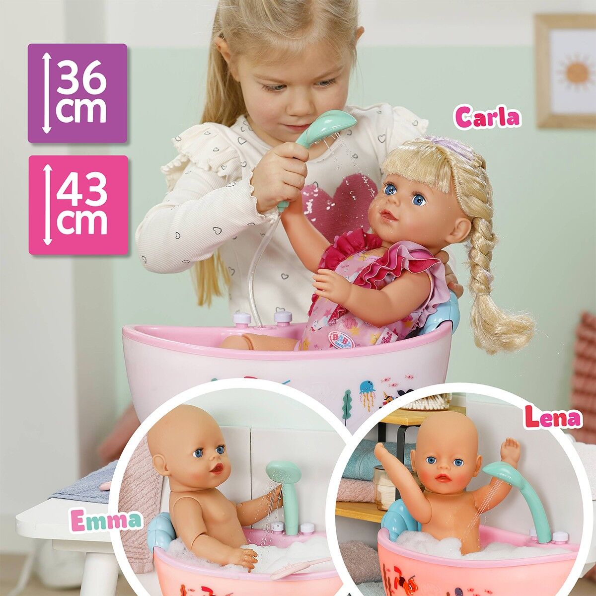 Автоматична ванночка для ляльки BABY BORN серії "Click and Play" – КАЗКОВЕ КУПАННЯ (світло, звук)