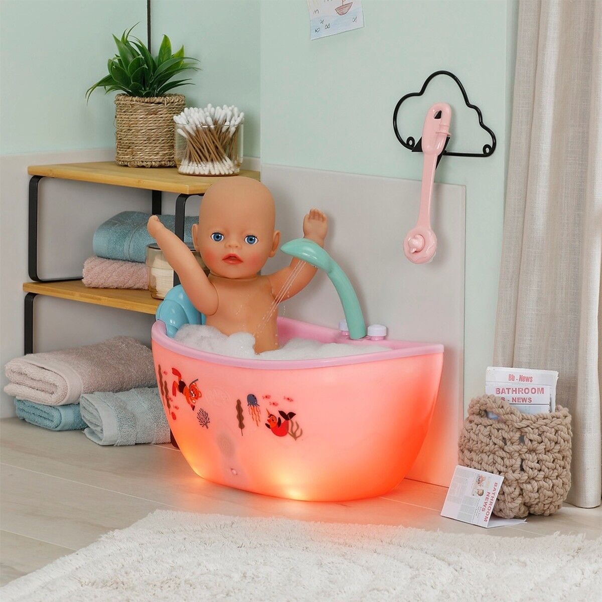 Автоматична ванночка для ляльки BABY BORN серії "Click and Play" – КАЗКОВЕ КУПАННЯ (світло, звук)