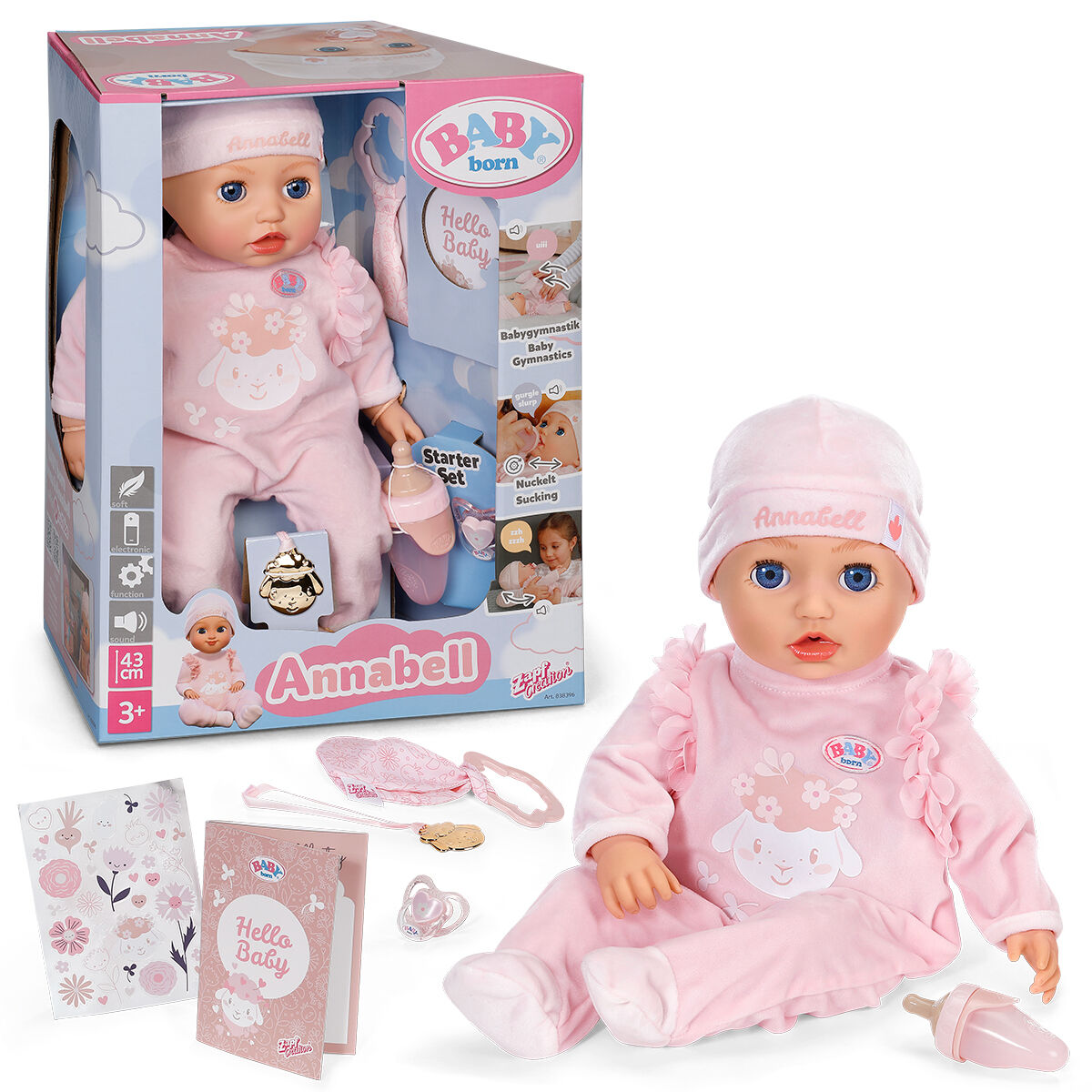 Інтерактивна лялька BABY BORN – АННАБЕЛЬ (43 см, з аксес.)